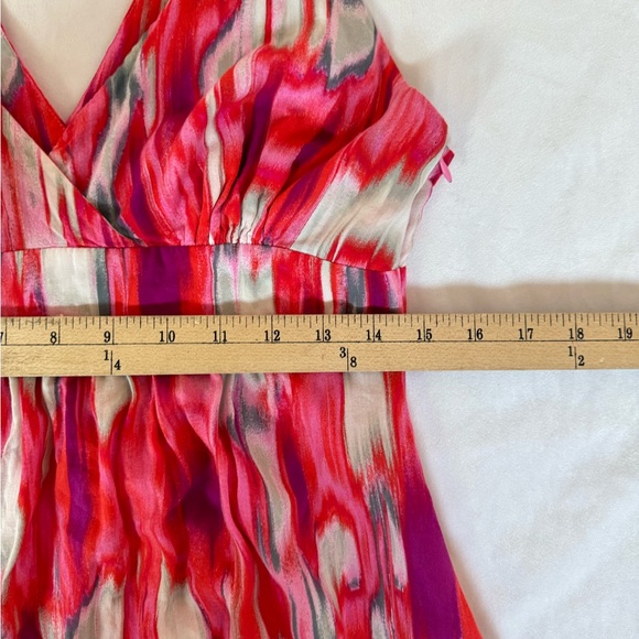 Athleta Georgia Racerback Deep V-Neck Watercolor Women’s Sundress SZ Small Rayon - Picture 8 of 13